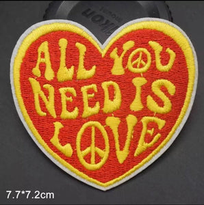 All you need is Love,Iron on Patch,Sew On, Embroidered Patches